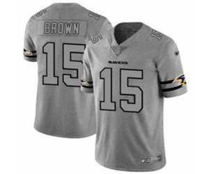 Baltimore Ravens #15 Marquise Brown Limited Gray Team Logo Gridiron Football Jersey