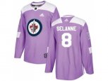 Winnipeg Jets #8 Teemu Selanne Purple Authentic Fights Cancer Stitched NHL Jersey