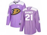 Adidas Anaheim Ducks #21 Chris Wagner Purple Authentic Fights Cancer Stitched NHL Jersey