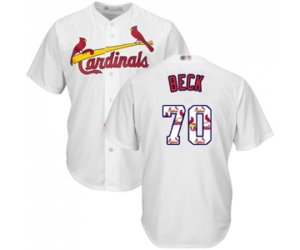 St. Louis Cardinals #70 Chris Beck Authentic White Team Logo Fashion Cool Base Baseball Jersey
