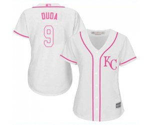 Women\'s Kansas City Royals #9 Lucas Duda Authentic White Fashion Cool Base Baseball Jersey