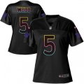 Women New York Giants #5 Davis Webb Game Black Fashion NFL Jersey