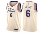 Philadelphia 76ers #6 Julius Erving Authentic Cream NBA Jersey - City Edition