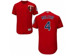 Minnesota Twins #4 Paul Molitor Scarlet Flexbase Authentic Collection MLB Jersey