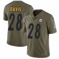 Pittsburgh Steelers #28 Sean Davis Limited Olive 2017 Salute to Service NFL Jersey