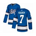 Winnipeg Jets #7 Dmitry Kulikov Authentic Blue Alternate Hockey Jersey