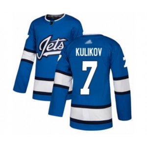 Winnipeg Jets #7 Dmitry Kulikov Authentic Blue Alternate Hockey Jersey