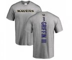Baltimore Ravens #3 Robert Griffin III Ash Backer T-Shirt