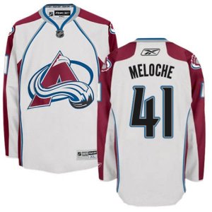 Colorado Avalanche #41 Nicolas Meloche Authentic White Away NHL Jersey