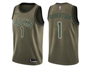 Milwaukee Bucks #1 Oscar Robertson Green Salute to Service NBA Swingman Jersey