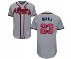 Atlanta Braves #23 Adam Duvall Grey Road Flex Base Authentic Collection Baseball Jersey