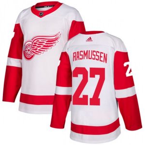 Detroit Red Wings #27 Michael Rasmussen Authentic White Away NHL Jersey