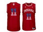 2016 US Flag Fashion Men's Indiana Hoosiers Isiah Thomas #11 Big 10 Patch College Basketball Authentic Jerseys - Red