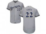 Milwaukee Brewers #22 Matt Garza Grey Flexbase Authentic Collection MLB Jersey