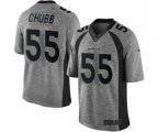Denver Broncos #55 Bradley Chubb Limited Gray Gridiron Football Jersey