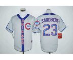 Chicago Cubs #23 Ryne Sandberg Gray Blue Stitched MLB Jersey