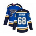 St. Louis Blues #68 Andreas Borgman Authentic Royal Blue Home Hockey Jersey