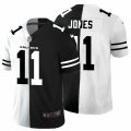 Atlanta Falcons #11 Julio Jones Black White Limited Split Fashion Football Jersey