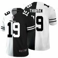 Minnesota Vikings #19 Adam Thielen Black White Limited Split Fashion Football Jersey