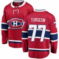 Montreal Canadiens #77 Pierre Turgeon Authentic Red Home Fanatics Branded Breakaway NHL Jersey