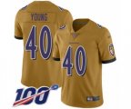 Baltimore Ravens #40 Kenny Young Limited Gold Inverted Legend 100th Season Football Jersey