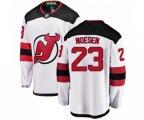 New Jersey Devils #23 Stefan Noesen Fanatics Branded White Away Breakaway Hockey Jersey