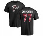 Atlanta Falcons #77 James Carpenter Black Name & Number Logo T-Shirt