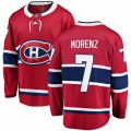 Montreal Canadiens #7 Howie Morenz Authentic Red Home Fanatics Branded Breakaway NHL Jersey