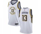Indiana Pacers #13 Mark Jackson Authentic White Basketball Jersey - Association Edition