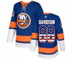 New York Islanders #88 Brandon Davidson Authentic Royal Blue USA Flag Fashion NHL Jersey