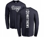 Los Angeles Rams #52 Clay Matthews Navy Blue Backer Long Sleeve T-Shirt