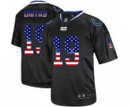 Indianapolis Colts #19 Johnny Unitas Elite Black USA Flag Fashion Football Jersey