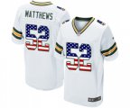 Green Bay Packers #52 Clay Matthews Elite White Road USA Flag Fashion Football Jersey