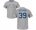 New York Yankees #39 Drew Hutchison Gray Name & Number T-Shirt
