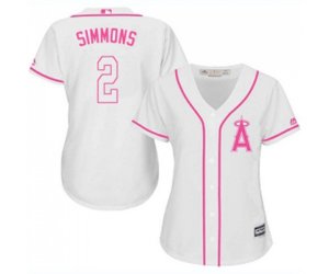 Women\'s Los Angeles Angels of Anaheim #2 Andrelton Simmons Replica White Fashion Cool Base Baseball Jersey
