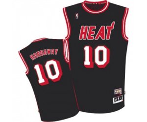 Miami Heat #10 Tim Hardaway Authentic Black ABA Hardwood Classic Basketball Jersey