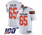 Cleveland Browns #65 Larry Ogunjobi White Vapor Untouchable Limited Player 100th Season Football Jersey