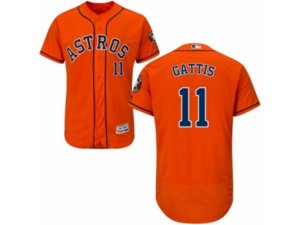 Houston Astros #11 Evan Gattis Orange Flexbase Authentic Collection MLB Jersey
