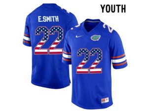 2016 US Flag Fashion Youth Florida Gators E.Smith #22 College Football Jersey - Royal Blue