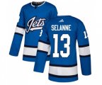 Winnipeg Jets #13 Teemu Selanne Premier Blue Alternate NHL Jersey