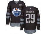 Edmonton Oilers #29 Leon Draisaitl Authentic Black 1917-2017 100th Anniversary NHL Jersey