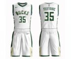 Milwaukee Bucks #35 Mirza Teletovic Authentic White Basketball Suit Jersey - Association Edition