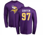 Minnesota Vikings #97 Everson Griffen Purple Name & Number Logo Long Sleeve T-Shirt