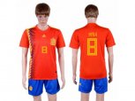 Spain #8 Xavi Home Soccer Country Jersey