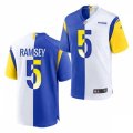 Los Angeles Rams #5 Jalen Ramsey Nike Royal White Split Two-Tone Jersey