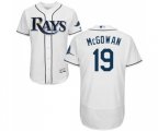 Tampa Bay Rays #19 Dustin McGowan White Home Flex Base Authentic Collection Baseball Jersey