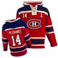 Montreal Canadiens #14 Tomas Plekanec Premier Red Sawyer Hooded Sweatshirt NHL Jersey