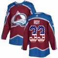Colorado Avalanche #33 Patrick Roy Authentic Burgundy Red USA Flag Fashion NHL Jersey