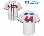 Atlanta Braves #44 Hank Aaron Replica White Home Cool Base Baseball Jersey