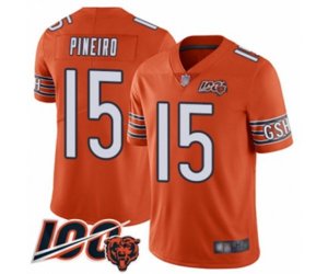 Chicago Bears #15 Eddy Pineiro Orange Alternate 100th Season Limited Football Jersey